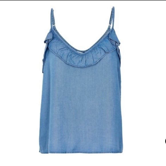 NÜMPH JUNIA chambray blue tank top 38 - Picture 1 of 10